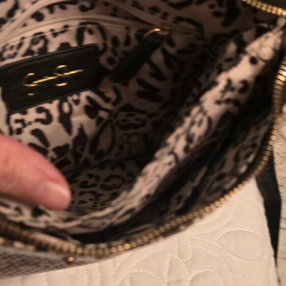 Jessica Simpson Snake Print Crossbody Bag Gold Chain Strap Excellent Condition - Picture 5 of 14